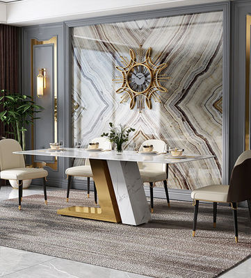 kaufen Luxus-Esstische mit Marmortopfen und Edelstahl für den Großhandel online manufacture