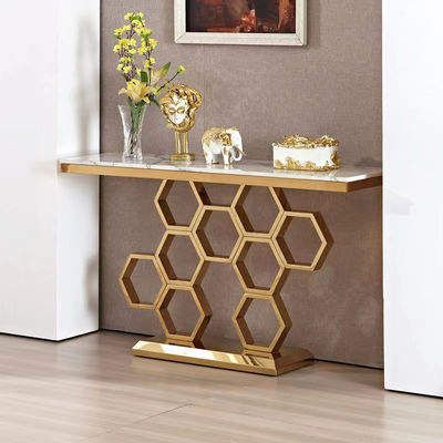 kaufen Großhandel Marmor-Konzolltische mit schlanker Edelstahlbasis online manufacture