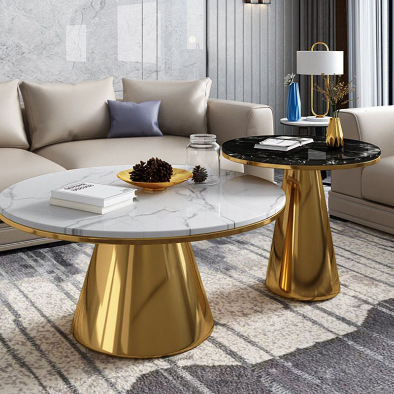 SEDIA Made Marble Kombination Kaffeetafel Kreis keine Aufbewahrung für Wohnzimmer