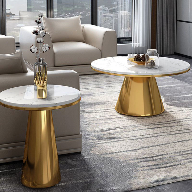 SEDIA Made Marble Kombination Kaffeetafel Kreis keine Aufbewahrung für Wohnzimmer
