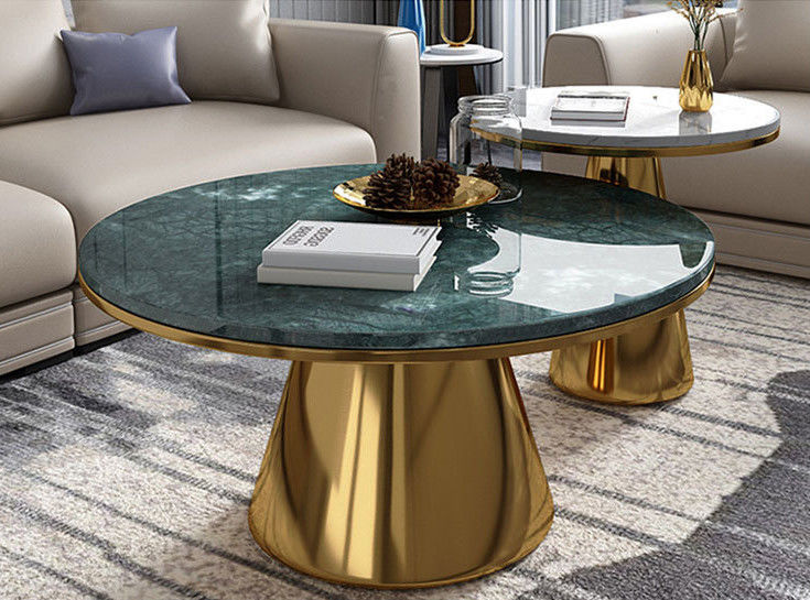 SEDIA Made Marble Kombination Kaffeetafel Kreis keine Aufbewahrung für Wohnzimmer